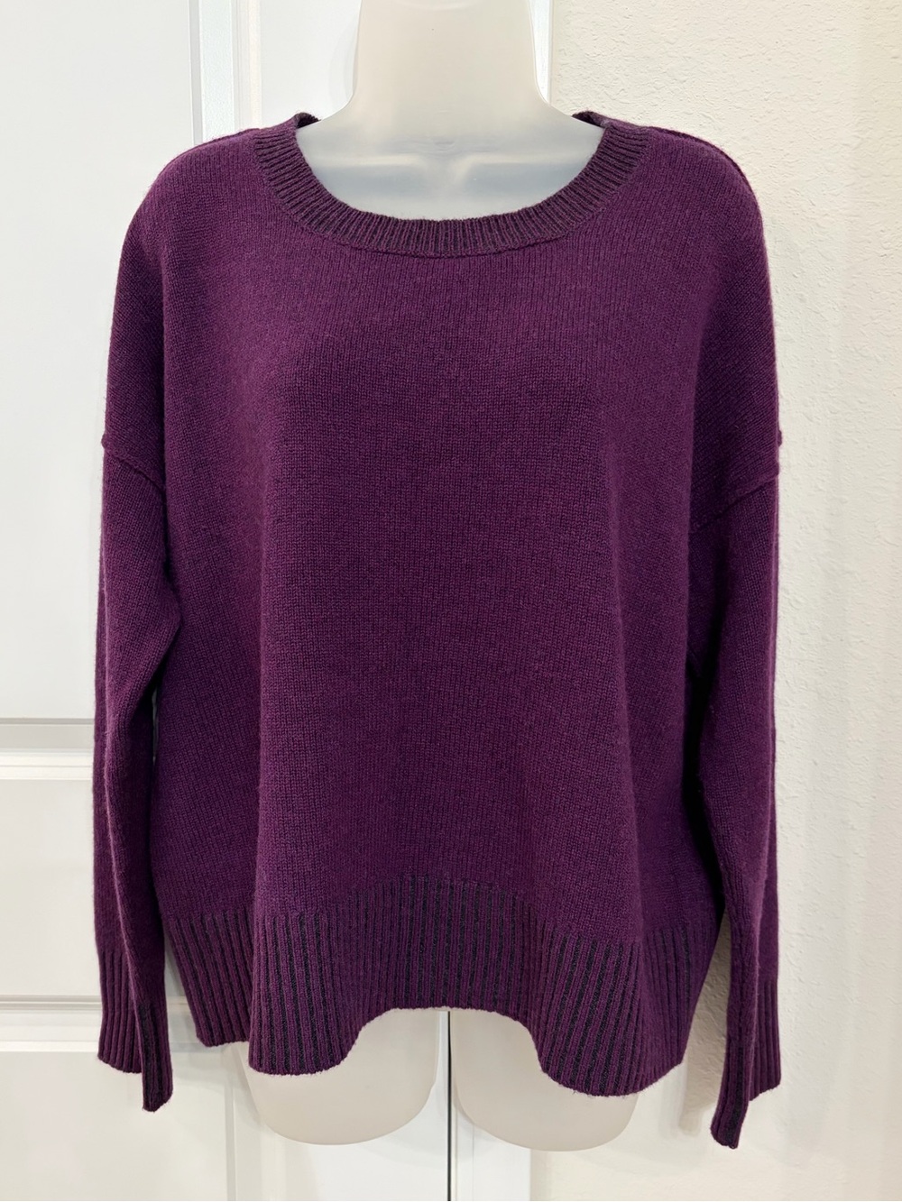 Eileen Fisher Cashmere Crew Neck Sweater in Plum - Picture 2 of 10